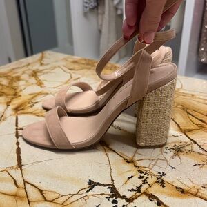 Shoe Republic LA Tan Block Heel Sandals
